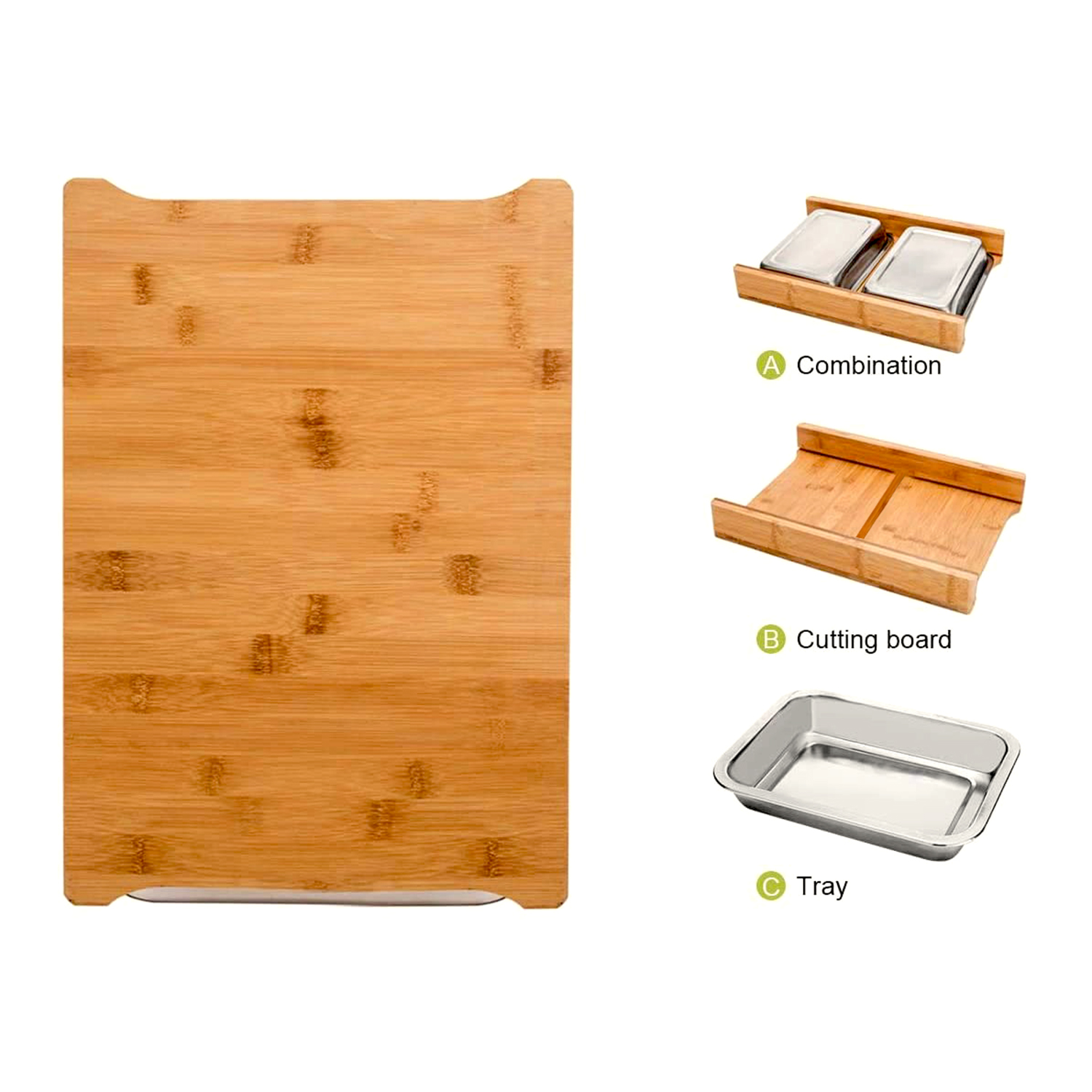 Bamboo Wood Cutting Board Set